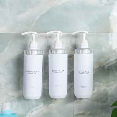 Набір дозаторів для душу GOYISEE, 3 шт. сірого кольору для мила та шампуню, аксесуари для ванної кімнати