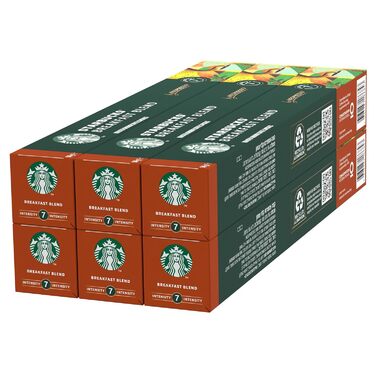 Кава Starbucks Breakfast Blend Nespresso, середнього обсмаження, капсули 6 x 10 (60 капсул) 10 г (6 шт.)