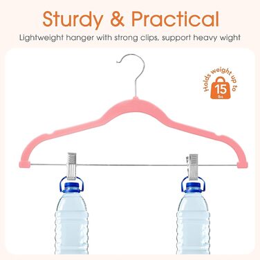 Валiзочка для одягу VECELO Premium з металевими зажимами, неслизька та економна, з 1 магічною валізочкою та 2 тримачами для краваток, ідеальна для жінок та чоловіків, 20 шт., рожевий