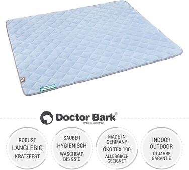 Підстилка для собак Doctor Bark: флісова двостороння, велика, 140x110 см (Beige/Grün, Himmelblau/Hellgrau). Миється до 95°C.