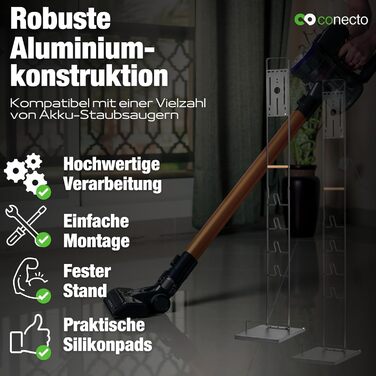 Підставка для пилососа Conecto: універсальна сумісна з Dyson Gen5, V15, V12, V11, V10, V8, V7, V6 (чорний бук)