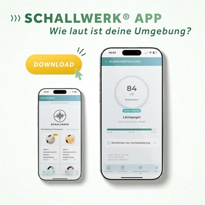 Schallwerk Mini+ - Навушники-захисники вух для малюків - високоякісні шумозаглушувачі для дітей - захист вух для дітей, захист вух для немовлят, навушники-захисники вух для немовлят, шумозаглушувачі Matcha Green