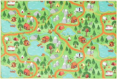 Дитячий килим Snapstyle для ігор, 200x300 см, прямокутний, з малюнком дороги, міцний та простий у догляді для дитячої кімнати та кемпінгу