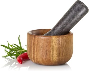 Набір для стукання спецій AdHoc MO42 | Дерево акації та граніт | Ø 9 см