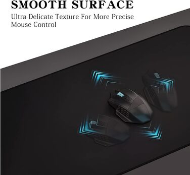 Килимок для миші ігровий RGB 800x300mm XXL, великий, з підсвічуванням 14 режимів, 7 LED кольорів, вологостійкий, антиковзкий, для комп'ютера PC, професійний, чорний