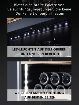 Kalamera 45-Bottle Dual Zone Wine Refrigerator - 120 Liter Capacity with LCD Display - 5-10°C/10-18°C Temperature Zones
