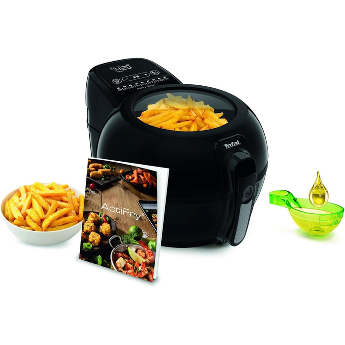 Tefal FZ7738 ActiFry Genius+ Hot Air Fryer | Air Fryer with Stirring Arm, No Shaking | 1500 W | 1.2 kg for 6 People | 9 Automatic Cooking Menus | Energy-Saving | Healthy Oil-Free Fryer | Black ActiFry Genius +