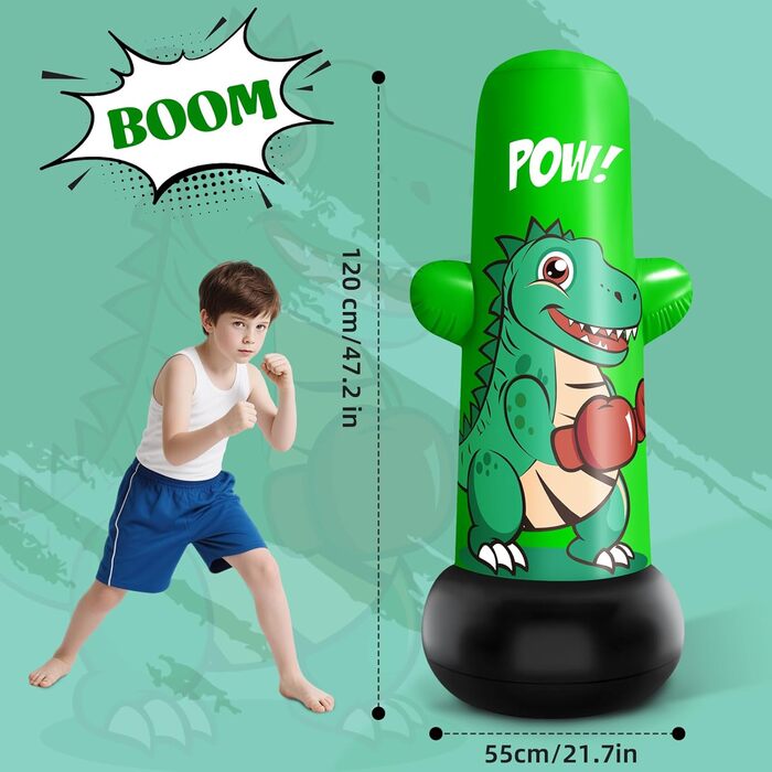 Надувний боксерський мішок JUOIFIP 120 см для дітей. Підходить для MMA, карате, таеквондо, збірка енергії