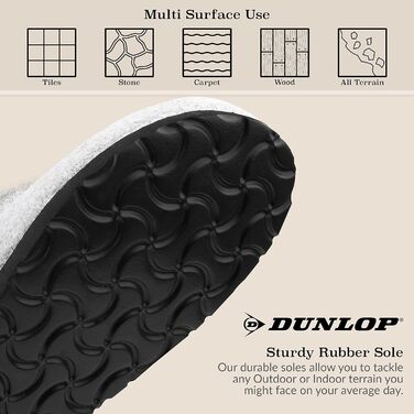 Тапочки жіночі Dunlop з плюшу, антиковзаюча підошва, 37-41 (38 EU), сірі