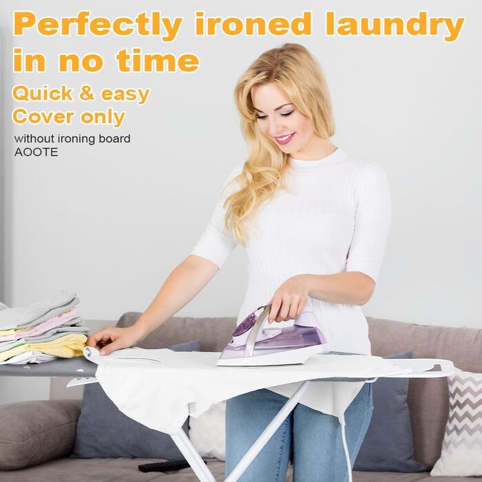 Чохол для гладильної дошки універсальний, 125x46 см, бавовна, з гумкою, підходить для парових станцій та прасок