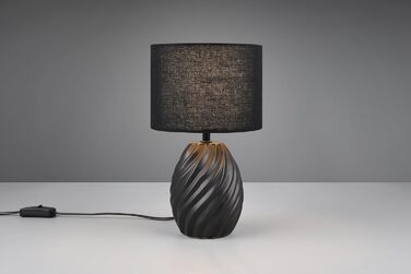 Reality Leuchten Melva - Настільна лампа з керамічним цоколем та абажуром з тканини, E14, білий матовий, чорний матовий