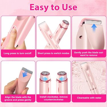 Електричний жіночий стайлер 2-в-1: для обличчя, тіла та бікіні. Вологозахисний, акумуляторний.