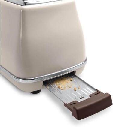 Тостер De'Longhi Icona Vintage CTOV 2103.GR: 2 слоти, підставка для бургерів, 6 рівнів підсмажування, розморожування та підігріву, з нержавіючої сталі, зелений, ретро-дизайн