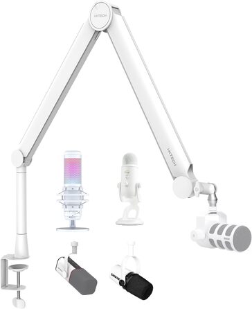 IXTECH Mikrofonarm: регульований тримач мікрофону 360° з нержавіючої сталі для радіостудій, подкастів, геймінгу (MI03 VALIANT, 4 VALIANT WEISS)