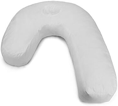 Honfitat Bluelover U-Shaped Pillow, PP Cotton Cushion, White, Side Sleeper, Headrest for Travel, Anti-Snoring, Soft Pillow