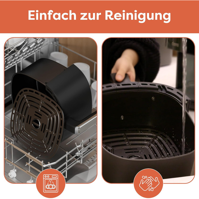 Фритюрниця повітряна CIARRA з цифровим дисплеєм, 5 л, без олії, антипригарне покриття, 8 режимів приготування