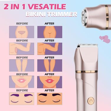 Електричний жіночий тример 2-в-1 Intimrasierer: для бікіні-зони та під пазухи, з видатними керамічними лезами, водонепроникний IPX7 (червоний)