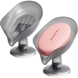 Набір мильниць з піддоном TAILI, 2 шт., сірий колір, витримують до 5 кг, без свердління, для ванної кімнати та кухні