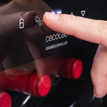 Cecotec Bolero Grandsommelier 34030 Stainless Steel Wine Refrigerator - 80L Compressor Cooler with Adjustable Temperature (5-18°C), Touch Control, LED Interior (34 Bottles, Black)