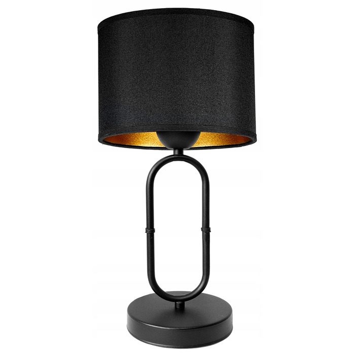 Стильна настільна нічна лампа, чорно-золотий абажур, сучасний лофт LED