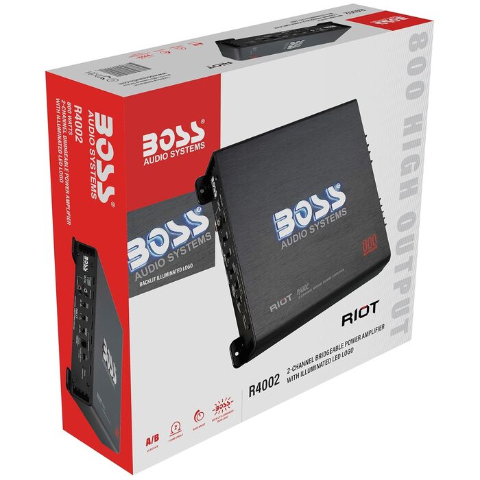 Сабвуфер BOSS Audio Systems R4002, 800 Вт, 2-канальний, чорний