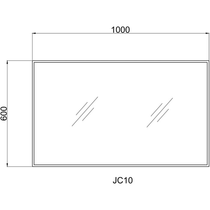 Дзеркало Boromal Spiegel чорне 100x60 см з металевим каркасом для ванної кімнати, туалетного приміщення, спальні