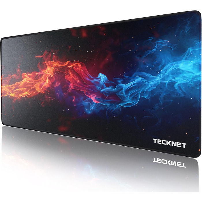 TECKNET XXL килимок для миші Speed Gaming, 900x400 мм, чорний, для геймерів, вологостійкий, з покращеною поверхнею для точності та швидкості, антиковзаюча гумова основа (дизайн 