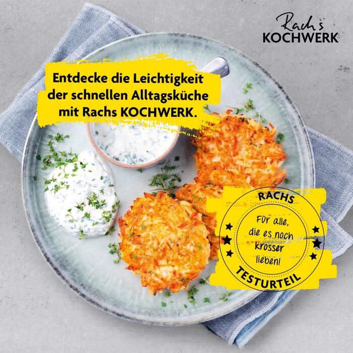 Фритюрниця RACHS KOCHWERK Vario-Doppelkammer 9 л з роздільною камерою, сенсорним екраном та 8 програмами | Airfryer для смаження без олії, з функцією Smart-Cook (нержавіюча сталь / чорний)