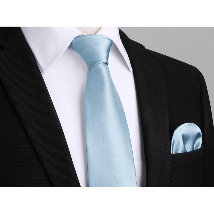 Чоловічий краватковий та кишеньковий хустинка набір HISDERN – однотонні краватки для весілля та свят різного кольору