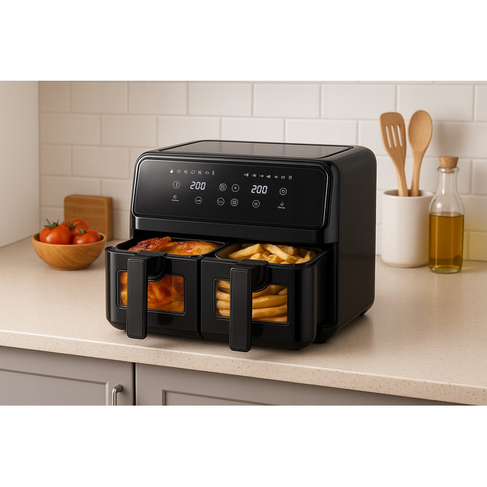 Аерофритюрниця Girox 9L 2200W з двома камерами