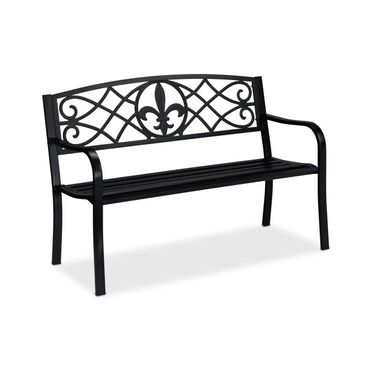 Relaxdays Garden Bench with Fleur-de-lis Motif