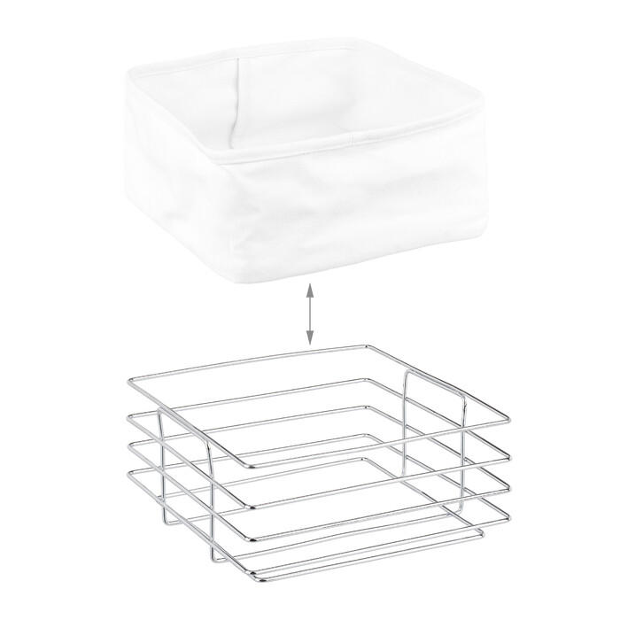 Relaxdays Bread Box Metal with Fabric Insert