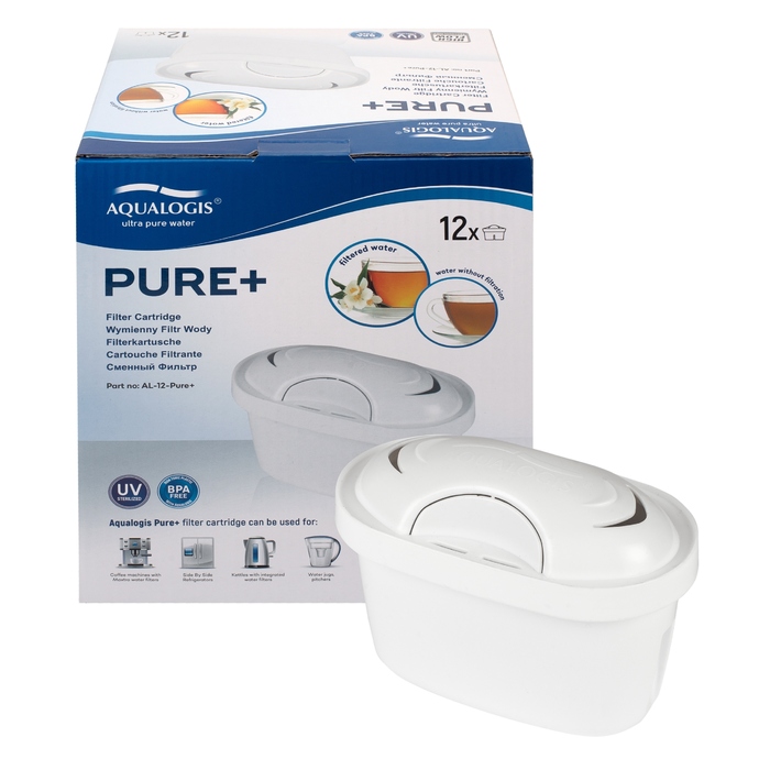 Смінні фільтрувальні картриджі для глека Aqualogis Pure+, 12 шт.