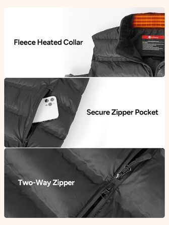 Обогревна жилетка Dr. Prepare для чоловіків та жінок, електроопалювальна жилетка з регулюванням температури, унісекс, з акумулятором, для активного відпочинку, спорту та подорожей (XL, Обогревна жилетка з Powerbank)