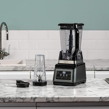 Ninja 2-in-1 Mixer with 3 programs; Mix, Max Mix, and Chop & 4 manual settings, 2.1L pitcher & 700ml cup, 1200W, dishwasher safe, Auto-iQ, Black BN750EU 2-in-1 Mixer