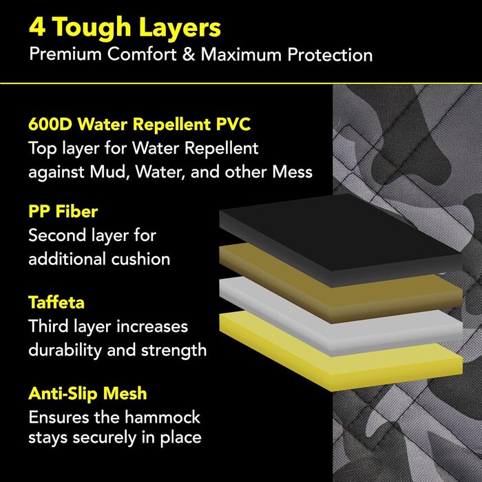 Захисний чохол на сидіння для собак Meadowlark, камуфляж сірий, стандартний (54' x 58') / XL (60' x 64')