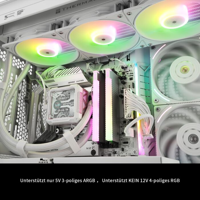 Система рідинного охолодження процесора Thermalright FW PRO 360 ARGB (чорний), 360мм AIO, IPS LCD-дисплей 2.73