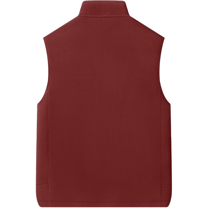 Чоловіча флісова жилетка AIEOE для осені та зими - тепла жилетка з 4 кишенями, стійким коміром, без рукавів - червона, розмір L