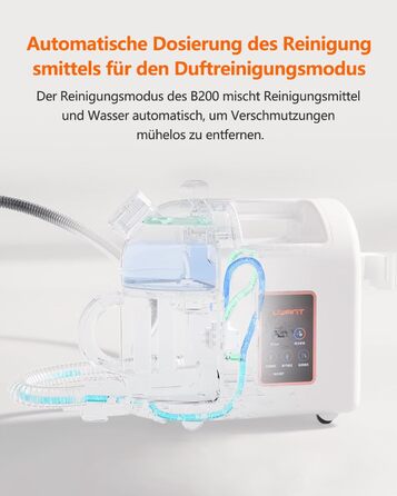 UWANT Теперішній пилосос для килимів, для диванів, килимів, м'яких меблів, мокрий/сухий пилосос з сильною потужністю всмоктування 12000Pa, 70dB (B200-білий-з щіткою для прасування)