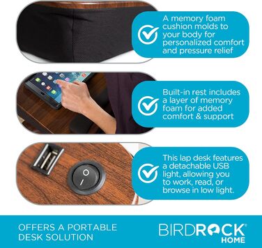 Стіл-підставка для ноутбука Sofia & Sam з USB-підсвічуванням, меморі-піна (5035)