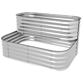 Outsunny Flower Shelf Plant Shelf Garden Balcony 118x45x30cm Metal Silver, robust & stylish for your plants