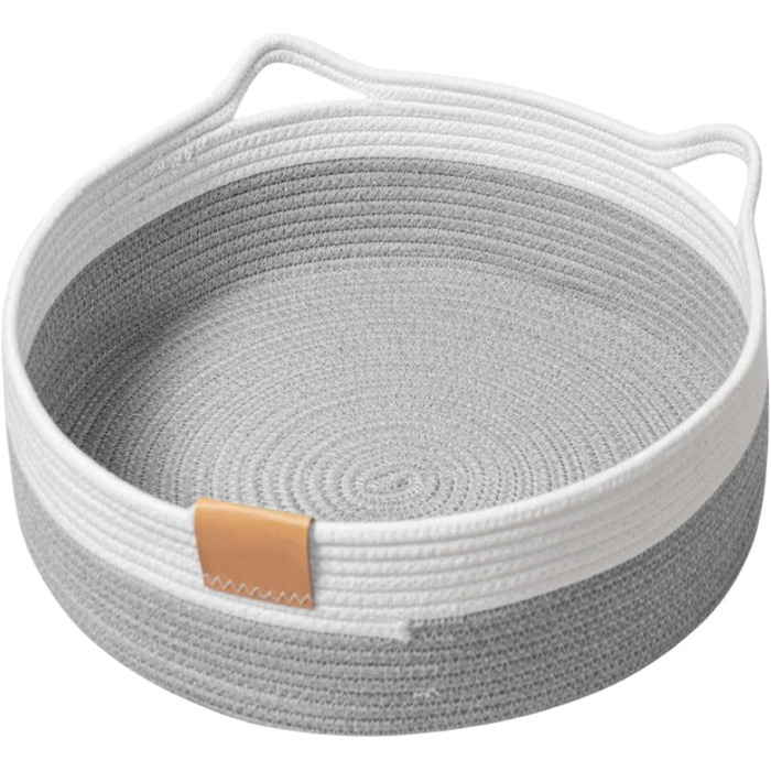 Плетене ліжко для котів, 40 см, складаний кошик-гніздо, дихаюче ліжко для домашніх тварин, стійке до подряпин універсальне ліжко для кошенят (S, світло-сірий)