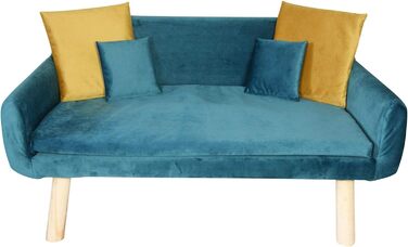 М'яке ліжко-лежанка для собак та котів Retro-Tiersofa з велюру, Petrol, розмір 2