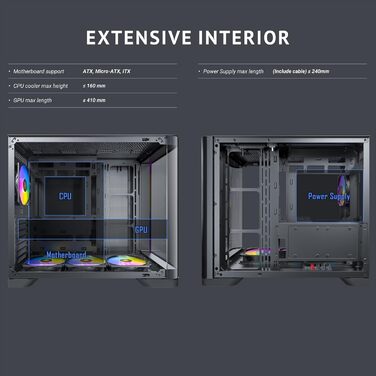 Корпус ATX/M-ATX/M-ITX Antec GEH C5 Curve ARGB - чорний, роздрібний продаж