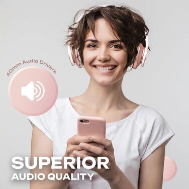 Бездротові навушники PowerLocus Over Ear Bluetooth з мікрофоном (Rose Gold)