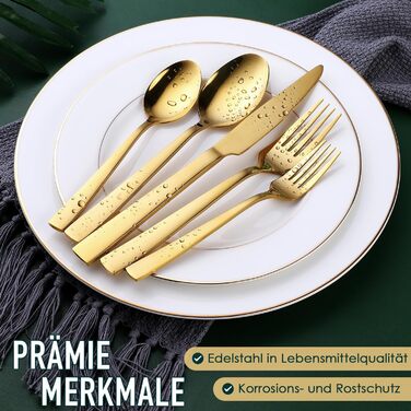 Набір столових приборів OGORI для 6 осіб, 30 предметів, з дзеркальним поліруванням, нержавіюча сталь 18/10, набір столових приборів для дому/вечірки/ресторану (подарункова коробка)