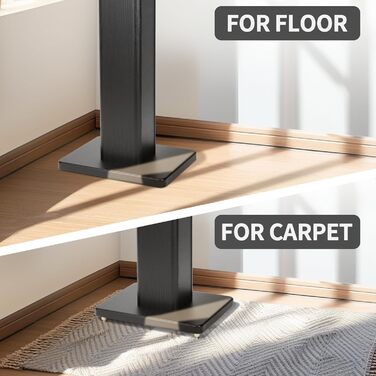 Підставка для акустики Suuiwau, 60 см, з дерева, для домашнього кінотеатру, з можливістю засипання піском, чорна