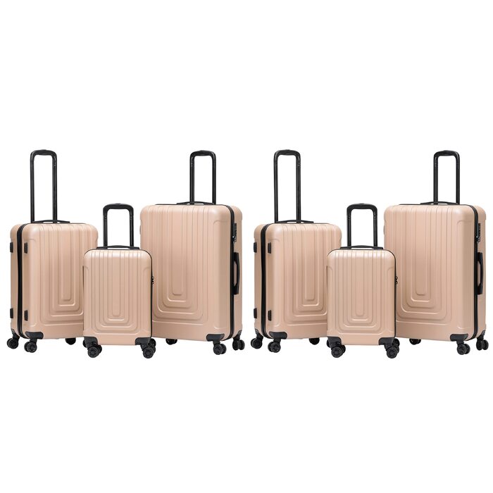 Набір валіз Flight Knight Premium (S, M, L) з ABS-пластику, TSA-замком та USB-портом, 8 коліс-спінерів, колір Секвойя