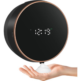 Automatic Soap Dispenser Wall Mount Foam Soap Dispenser Electric Soap Dispenser No Touch Wall Mounting Sensor Foam Soap Dispenser Plastic Kitchen Bathroom Foam Dispenser Black