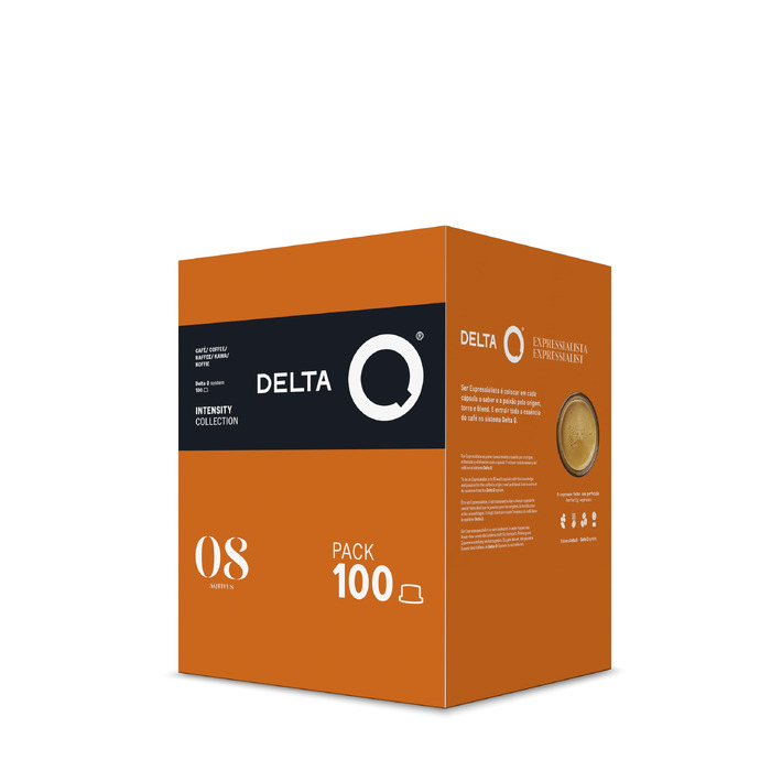 Кавові капсули Delta Q AQtivus, мелена кава для кавомашин Delta Q, інтенсивність 8, смак з нотками горіхів та фруктів, 100 капсул